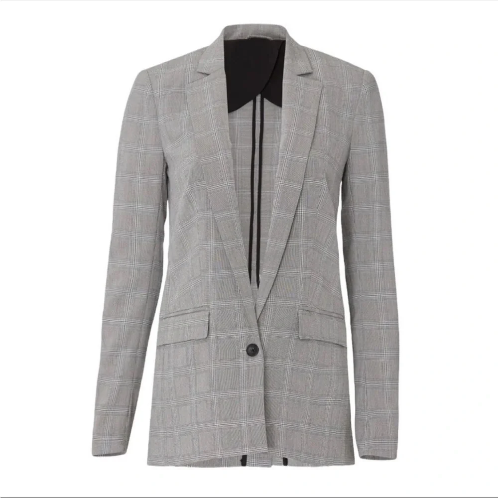 Brochu Walker Plaid Boyfriend Blazer